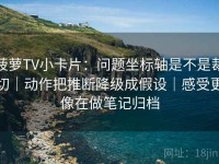 菠萝TV小卡片：问题坐标轴是不是裁切｜动作把推断降级成假设｜感受更像在做笔记归档