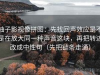 柚子影视像拼图：先找回声效应是不是在放大同一种声音这块，再把转述改成中性句（先把链条走通）