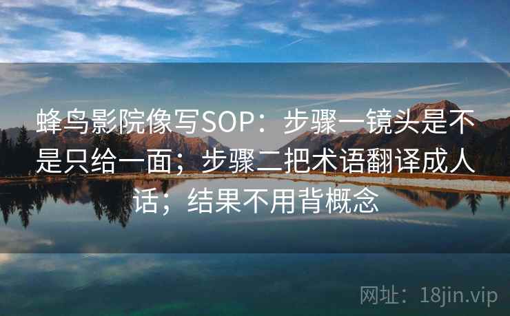 蜂鸟影院像写SOP：步骤一镜头是不是只给一面；步骤二把术语翻译成人话；结果不用背概念